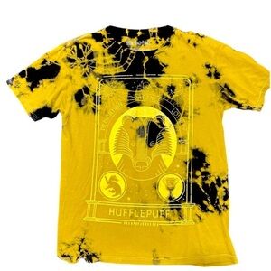 Hot Topic Hufflepuff Tie Dye T-Shirt Yellow/Black Harry Potter XS extra small